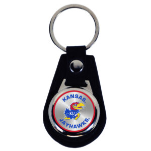 KANSAS JAYHAWKS KEYCHAIN LEATHER TEAR DROP