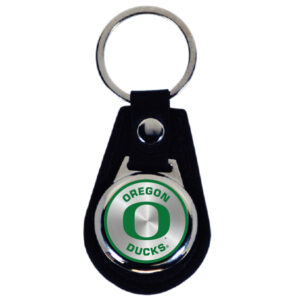 OREGON DUCKS KEYCHAIN LEATHER TEAR DROP
