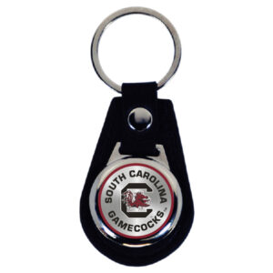 SOUTH CAROLINA GAMECOCKS KEYCHAIN LEATHER TEAR DROP