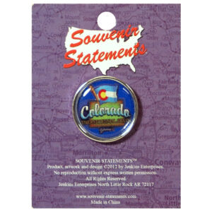 COLORADO JEWELRY LAPEL PIN DOMED MAP & FLAG
