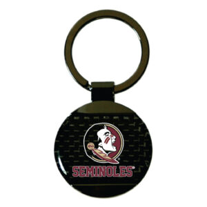 FLORIDA STATE SEMINOLES KEYCHAIN CARBON FIBER ROUND