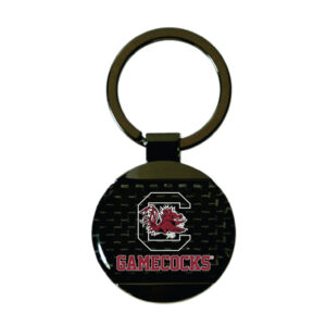 SOUTH CAROLINA GAMECOCKS KEYCHAIN CARBON FIBER ROUND