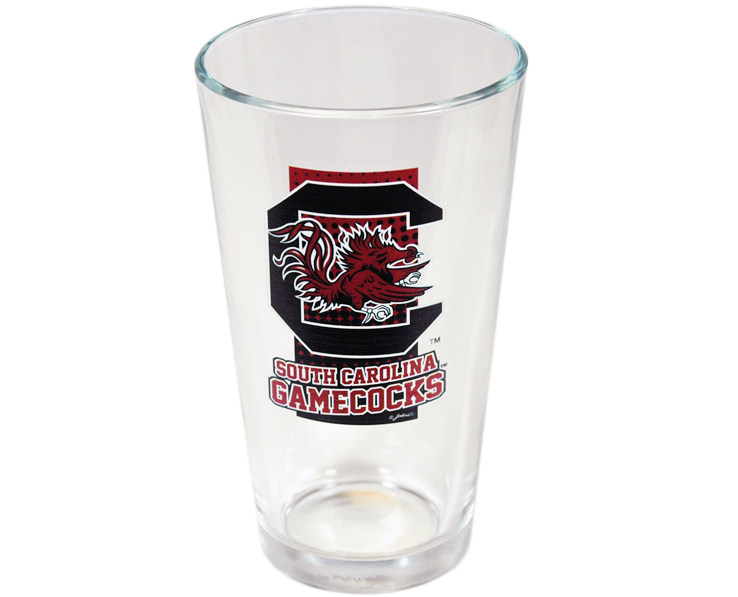 SOUTH CAROLINA GAMECOCKS PINT GLASS DOT PATTERN