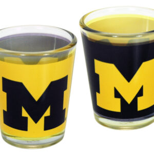 MICHIGAN WOLVERINES SHOTGLASS 2-TONE