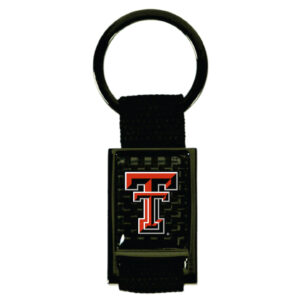 TEXAS TECH RED RAIDERS KEYCHAIN CARBON FIBER RECTANGLE