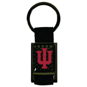 INDIANA HOOSIERS KEYCHAIN CARBON FIBER RECTANGLE