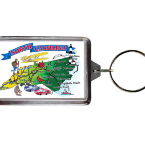 NORTH CAROLINA KEYCHAIN LUCITE STATE MAP FUN