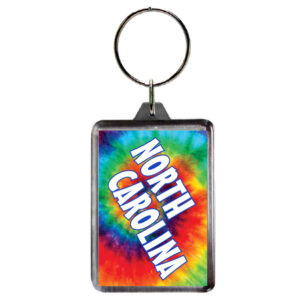 NORTH CAROLINA KEYCHAIN LUCITE TIE DYE