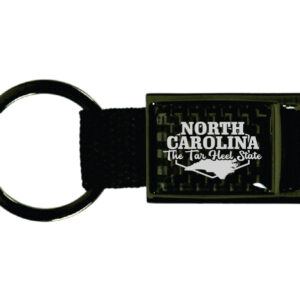 NORTH CAROLINA KEYCHAIN CARBON FIBER RECTANGLE SIGN