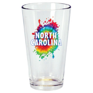 NORTH CAROLINA PINT GLASS TIE DYE