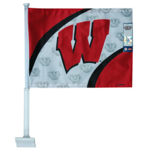 WISCONSIN BADGERS CAR FLAG LOGO & NAME