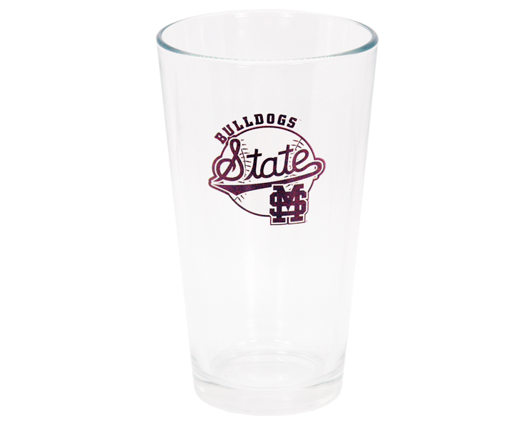 MISSISSIPPI STATE BULLDOGS DRINKWARE PINT GLASS BASEBALL (16oz)