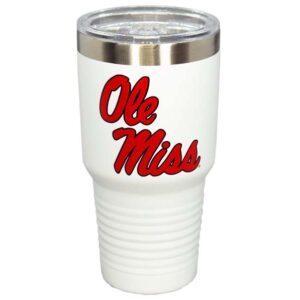 OLE MISS REBELS MUG TUMBLER SS OLE MISS SCRIPT WHT (30oz)