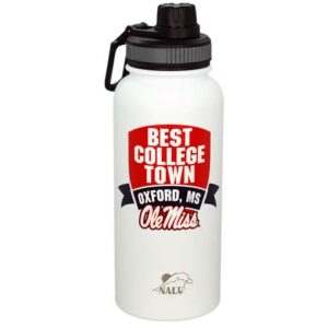 OLE MISS REBELS MUG TUMBLER SS WATER BTL BEST TOWN WHT (36oz)
