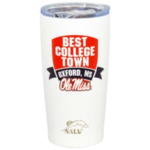 OLE MISS REBELS MUG TUMBLER SS BEST TOWN WHT (20oz)
