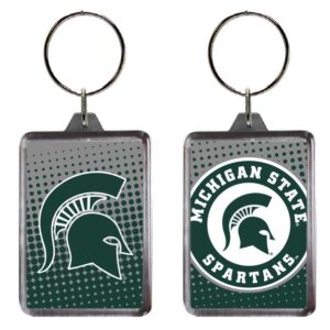 MICHIGAN STATE SPARTANS KEYCHAIN LUCITE DOT PATTERN