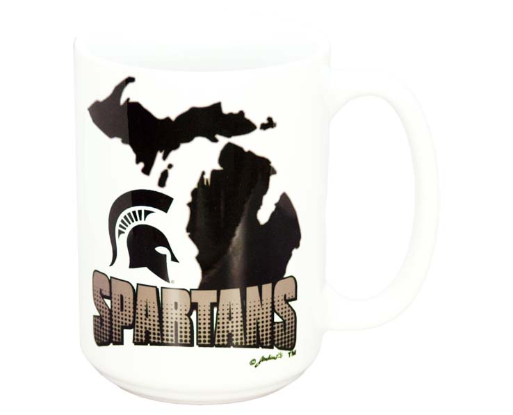MICHIGAN STATE SPARTANS MUG GRANDE STATE MAP & LOGO