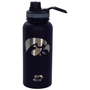 IOWA HAWKEYES MUG TUMBLER SS NALU WATER BTL BLK ETCHED (36oz)