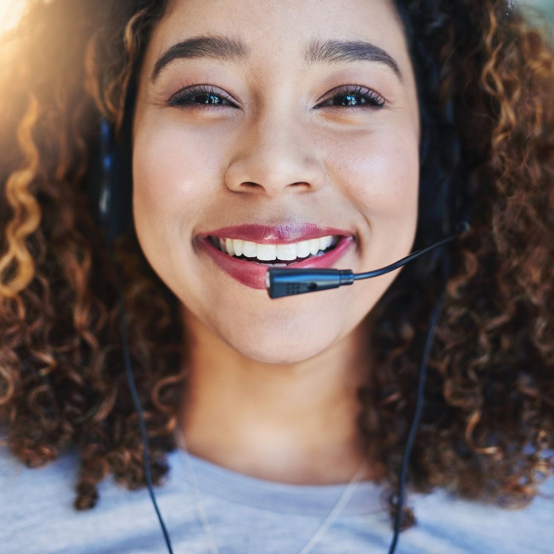 woman with headset