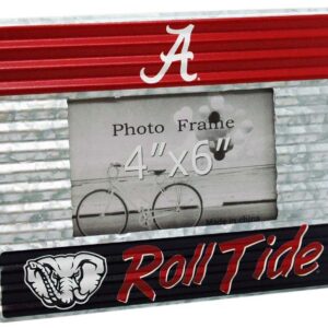 ALABAMA CRIMSON TIDE CORRUGATED GALVANIZED PHOTO FRAME 3-TIER
