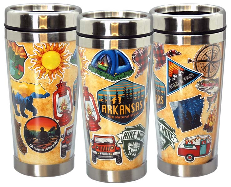 ARKANSAS MUG TRAVEL INSERT LUGGAGE STICKER DESIGN (14oz)