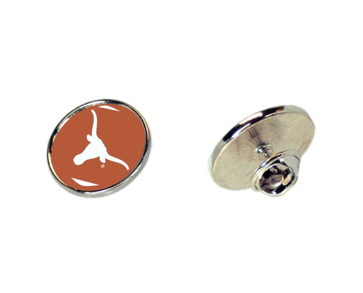 TEXAS LONGHORNS JEWELRY LAPEL PIN DOMED LOGO