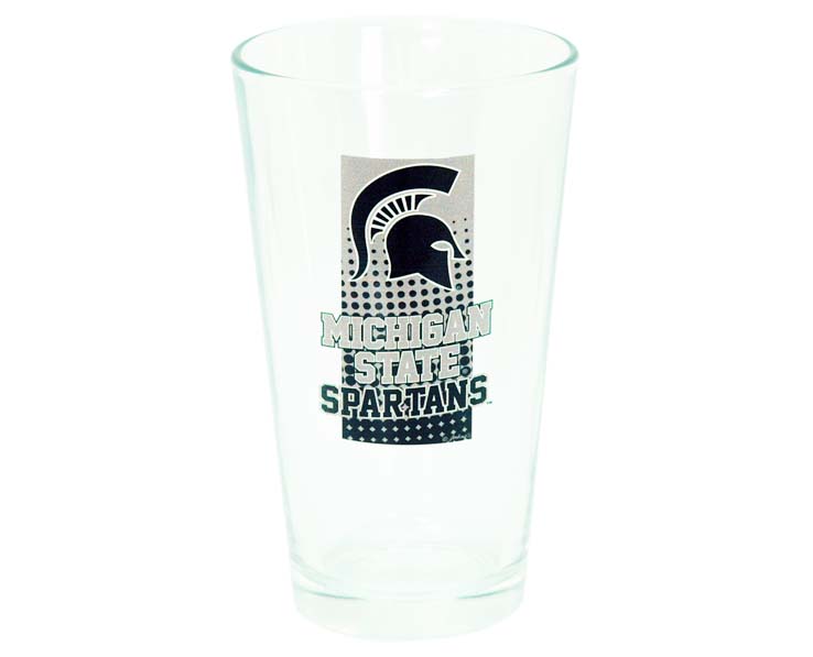 MICHIGAN STATE SPARTANS DRINKWARE PINT GLASS DOT PATTERN (16oz)