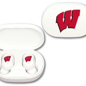 WISCONSIN BADGERS MEDIA EARBUDS WIRELESS LOGO
