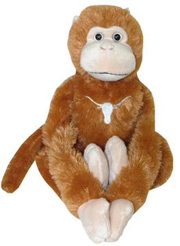 TEXAS LONGHORNS PLUSH MONKEY MOVEABLE LEGS ORANGE