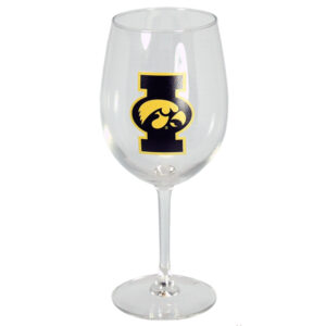 IOWA HAWKEYES DRINKWARE WINE GLASS (12OZ)