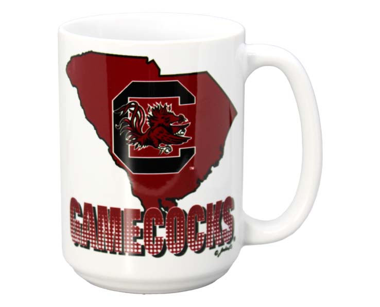 SOUTH CAROLINA GAMECOCKS MUG CERAMIC GRANDE ST MAP & LOGO (15oz)