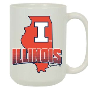 ILLINOIS FIGHTING ILLINI MUG CERAMIC GRANDE ST MAP & LOGO (15oz)
