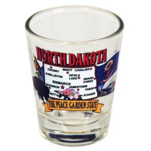 NORTH DAKOTA SHOTGLASS STATE MAP