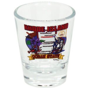 RHODE ISLAND SHOTGLASS STATE MAP