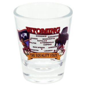 WYOMING SHOTGLASS STATE MAP
