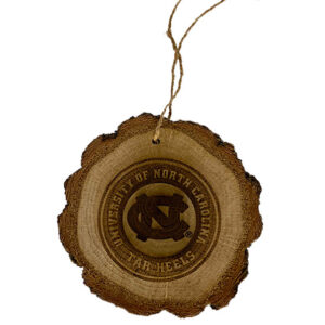 NORTH CAROLINA TAR HEELS ORNAMENT WOOD SLICE