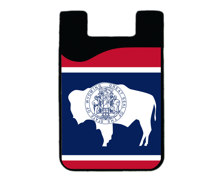 WYOMING MEDIA CELL PHONE CARD HLDR STATE FLAG