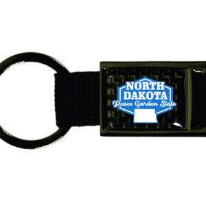 NORTH DAKOTA KEYCHAIN CARBON FIBER RECT SIGN