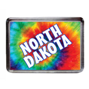 NORTH DAKOTA MAGNET ACRYLIC TIE DYE