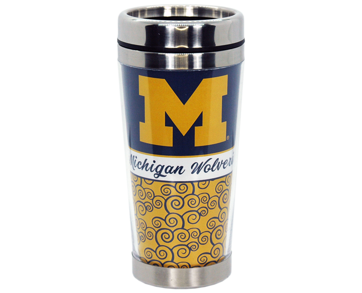 MICHIGAN WOLVERINES MUG TRAVEL INSERT SPIRAL (14oz)