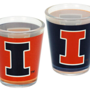 ILLINOIS FIGHTING ILLINI SHOTGLASS 2-TONE