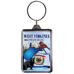 WEST VIRGINIA KEYCHAIN LUCITE MONTAGE