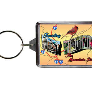WEST VIRGINIA KEYCHAIN LUCITE POSTCARD