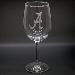 ALABAMA CRIMSON TIDE DRINKWARE WINE GLASS PEDESTAL ETCHED (12oz)