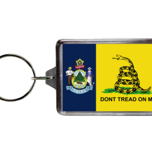 MAINE KEYCHAIN LUCITE GADSDEN FLAG