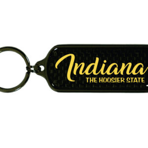 INDIANA KEYCHAIN CARBON FIBER OBLONG SCRIPT