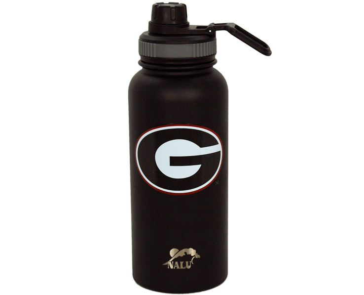 GEORGIA BULLDOGS MUG TUMBLER SS WATER BTL BLK (36oz)