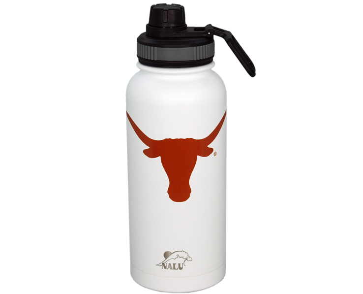 TEXAS LONGHORNS MUG TUMBLER SS WATER BTL WHI (36oz)