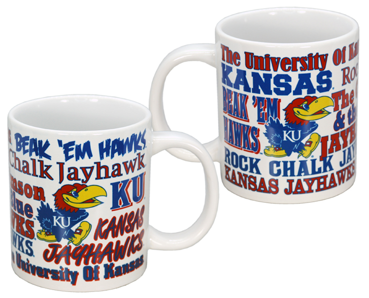 KANSAS JAYHAWKS MUG CERAMIC XXL LOGO WORDMARK (20oz)