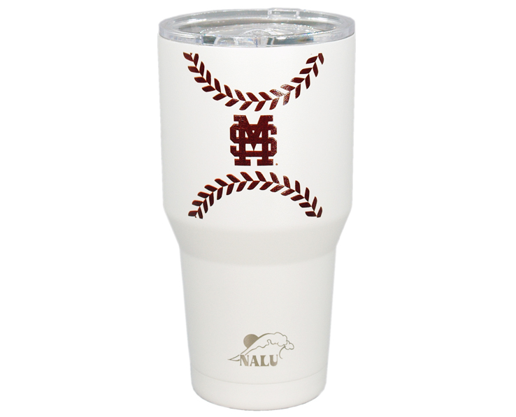 MISSISSIPPI STATE BULLDOGS MUG TUMBLER SS NALU BASEBALL WHT (30oz)